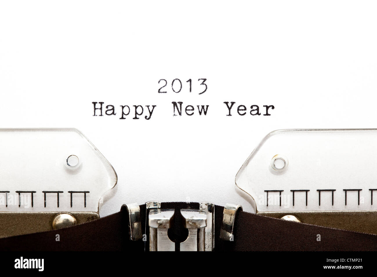 Concetto di immagine con 2013 Felice Anno Nuovo scritto su una vecchia macchina da scrivere Foto Stock