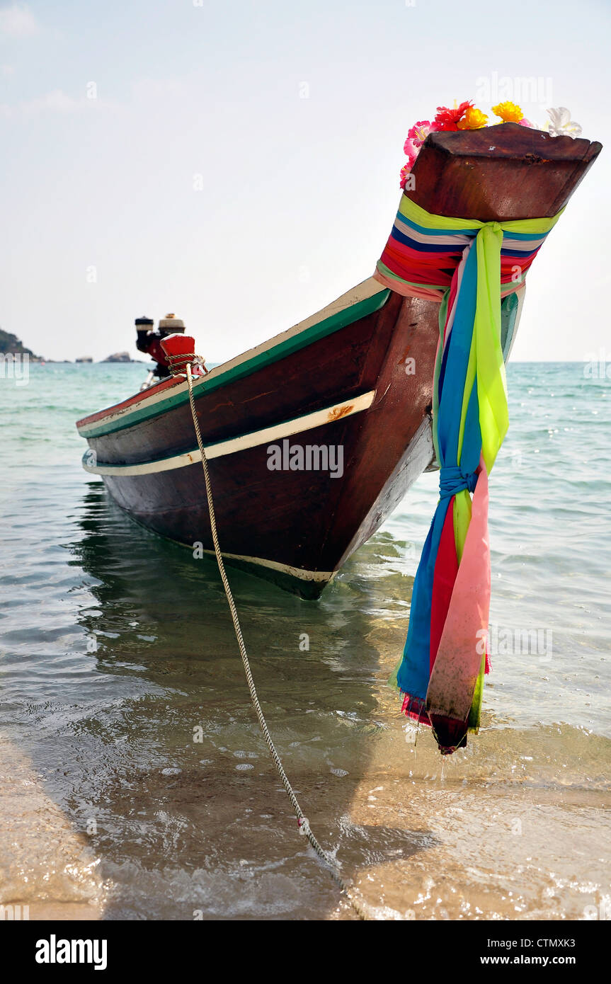 Barca dalla coda lunga in Thailandia Foto Stock