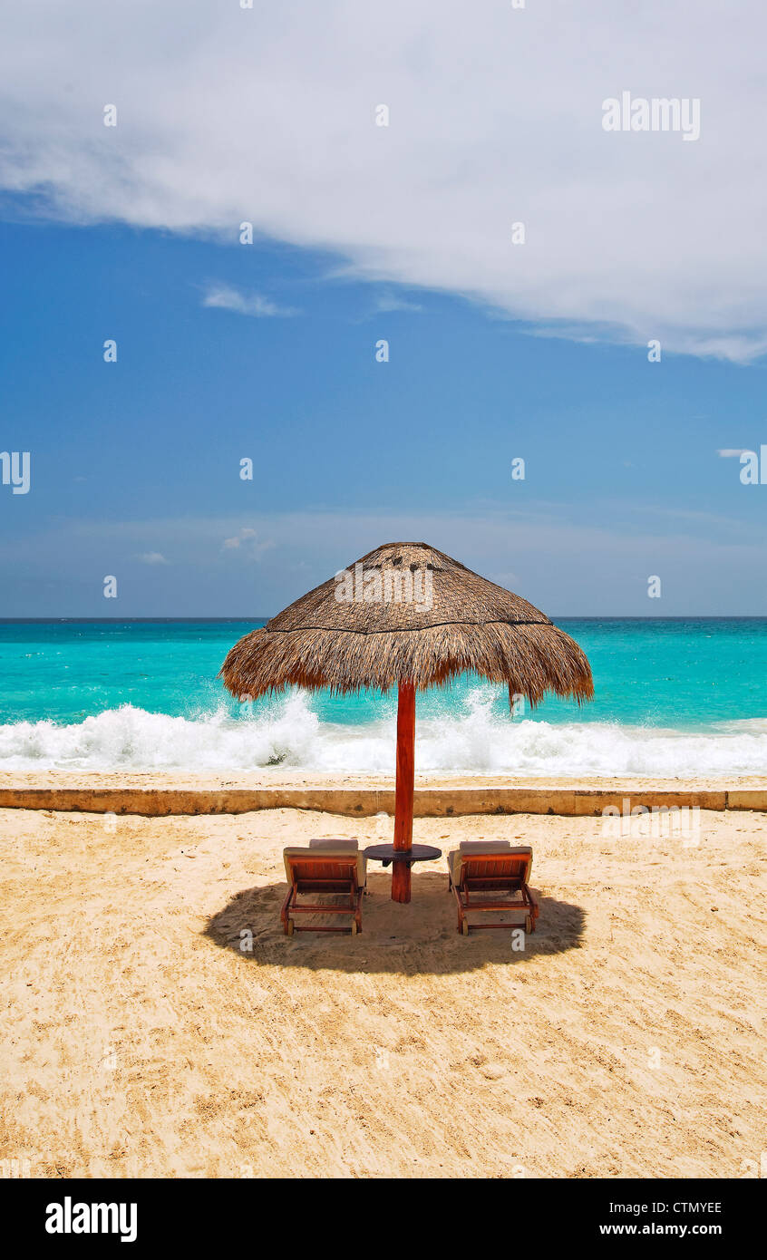 Sulla spiaggia di Cancun, Messico Foto Stock