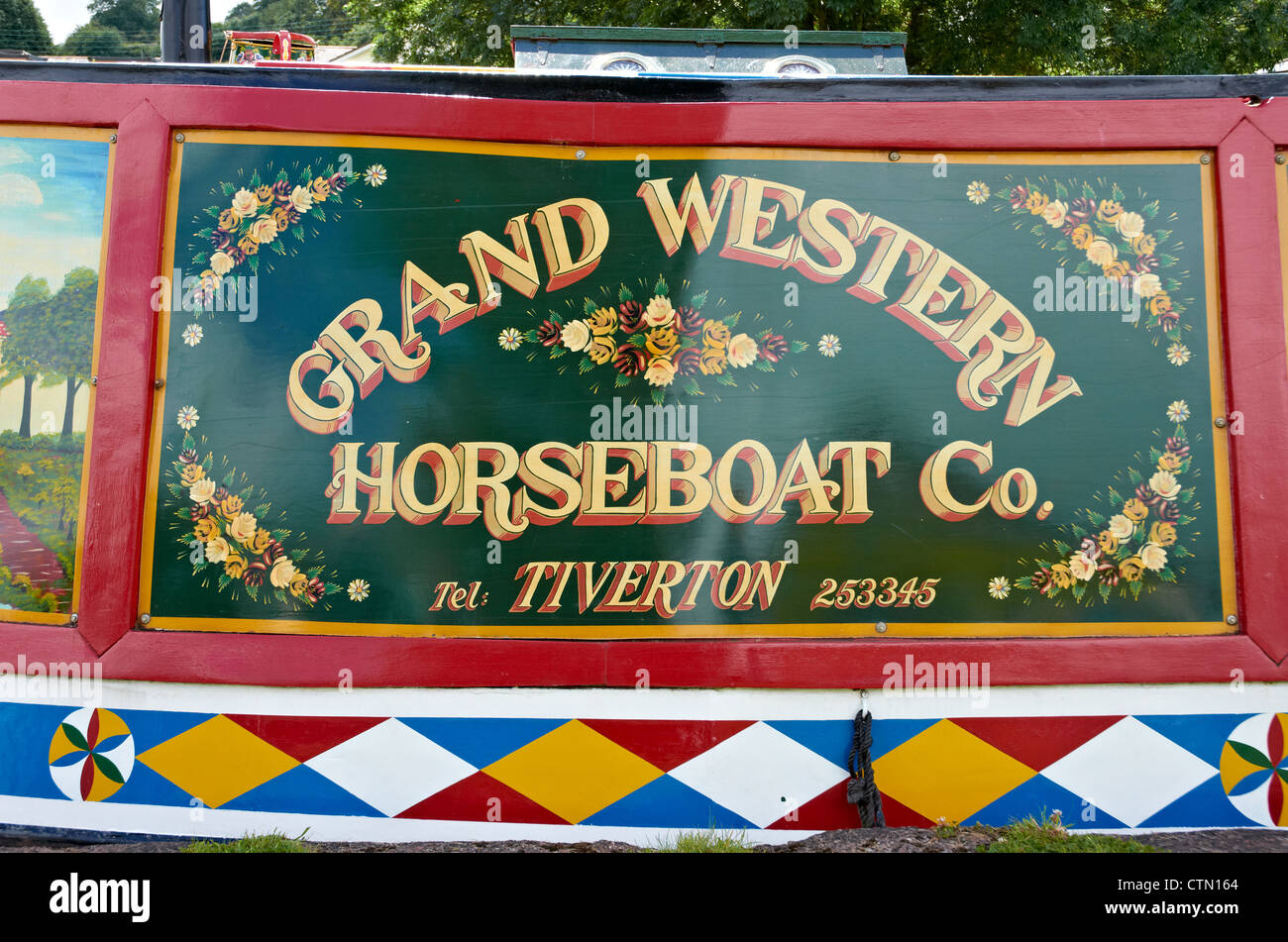 Il Tiverton Canal con Grand Western Horseboat Inclus. Foto Stock