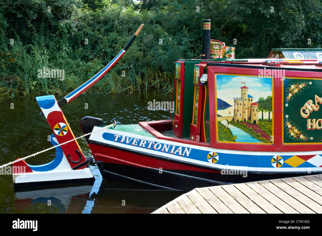 Il Tiverton Canal con Grand Western Horseboat Inclus. Foto Stock