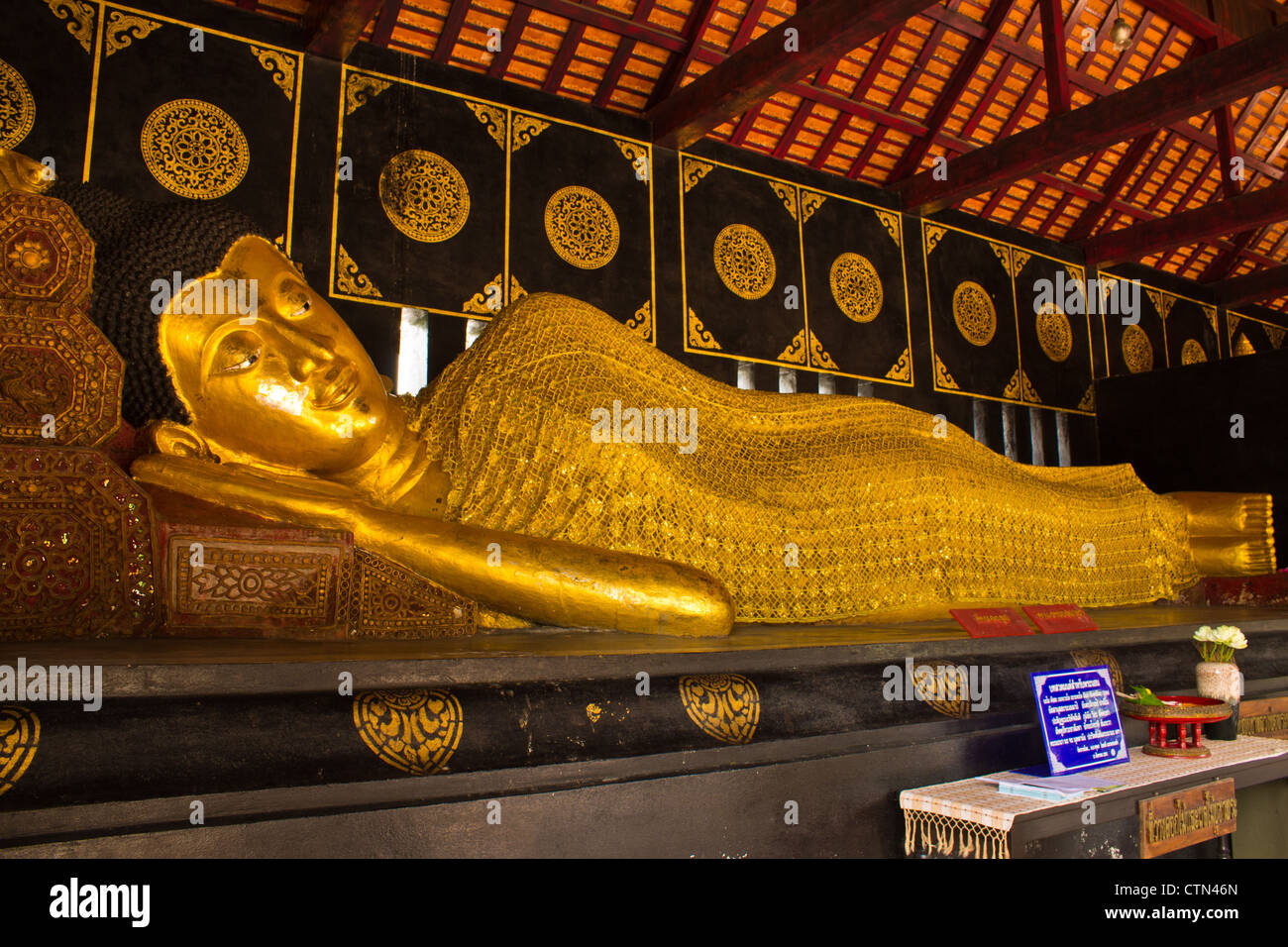 Budha Statua in Wat Chedi del polmone Foto Stock