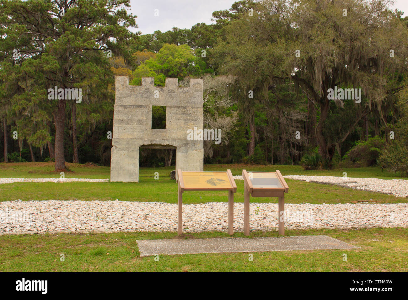 Caserma, Fort Frederica monumento nazionale, Saint Simon's Island, GEORGIA, STATI UNITI D'AMERICA Foto Stock