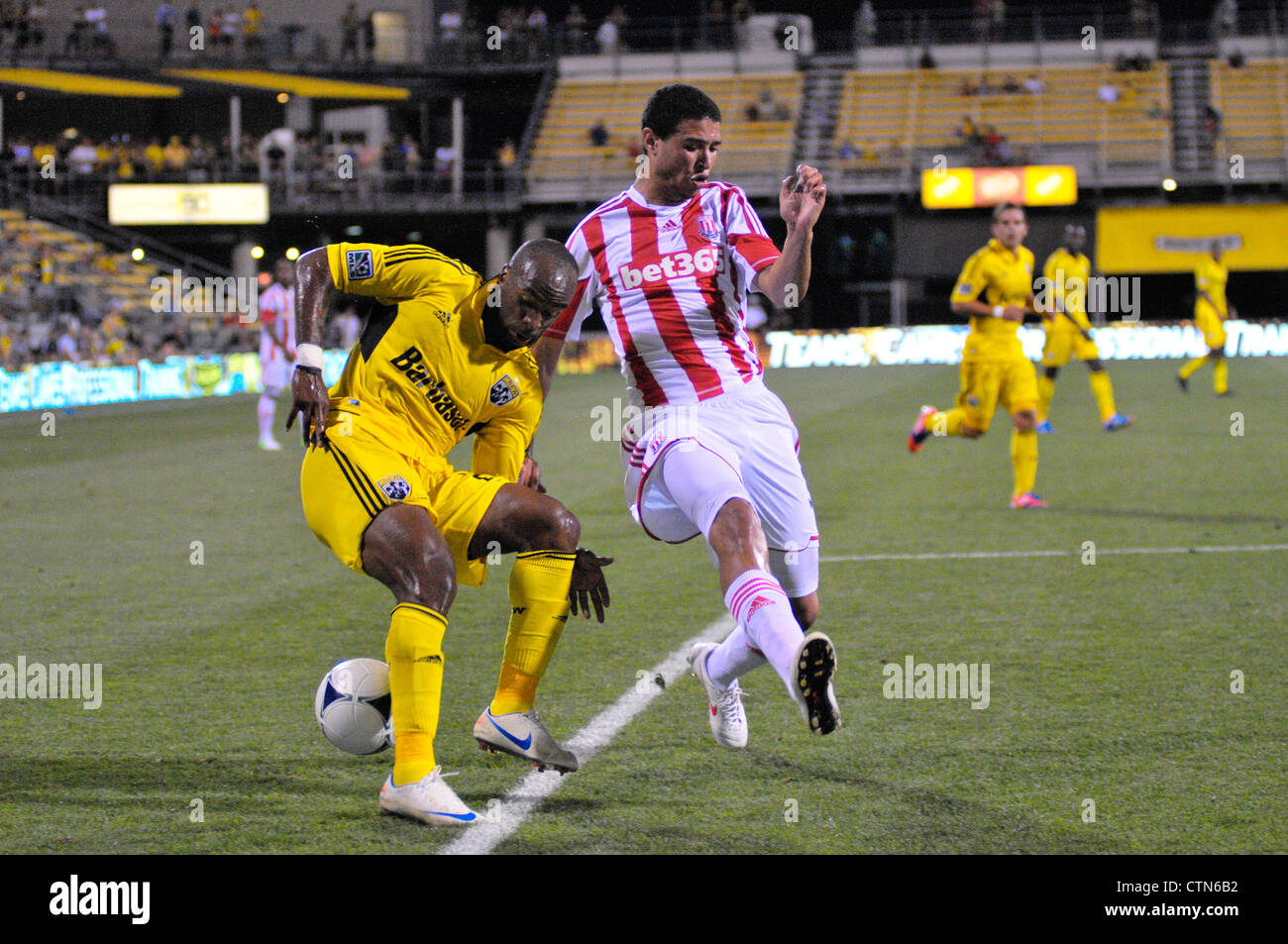 Columbus Crew host Stoke City FC per un amichevole internazionale gioco al Columbus Crew Stadium, Columbus Ohio sulla luglio 24, 2012 Foto Stock
