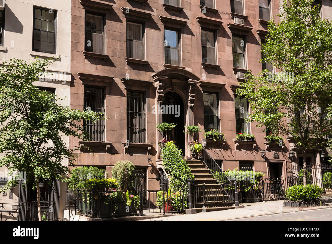 E. 38th Street, pietre marroni, Murray Hill, NYC Foto Stock