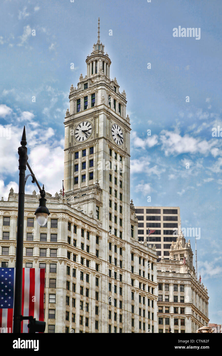 Ufficio Wrigley Building, Chicago, Illinois, Stati Uniti d'America Foto Stock