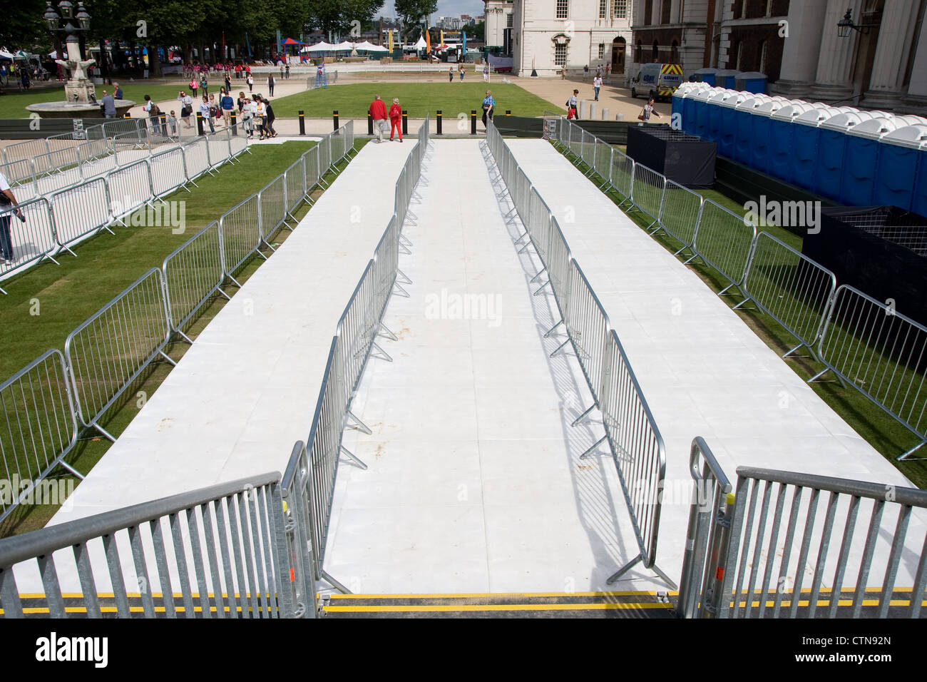 Ingresso Greenwich Venue olimpiche Foto Stock