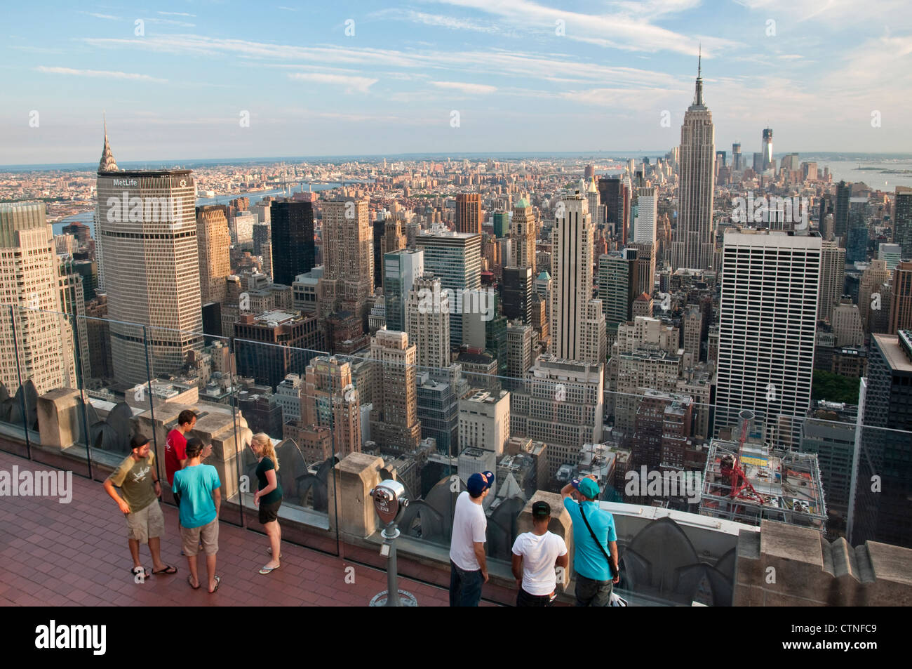 Vista di Manhattan dalla cima della Roccia al Rockefeller Center Foto Stock