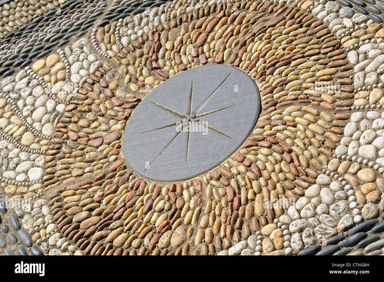 Pavimento a mosaico arte Nottingham Castle England Regno Unito Foto Stock