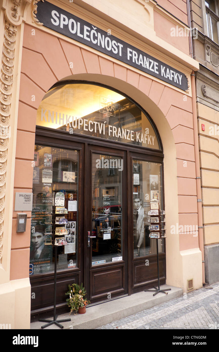 Franz Kafka Società Bookshop Široká street Josefov (città ebraica / quartiere) Praga Repubblica Ceca Europa Foto Stock