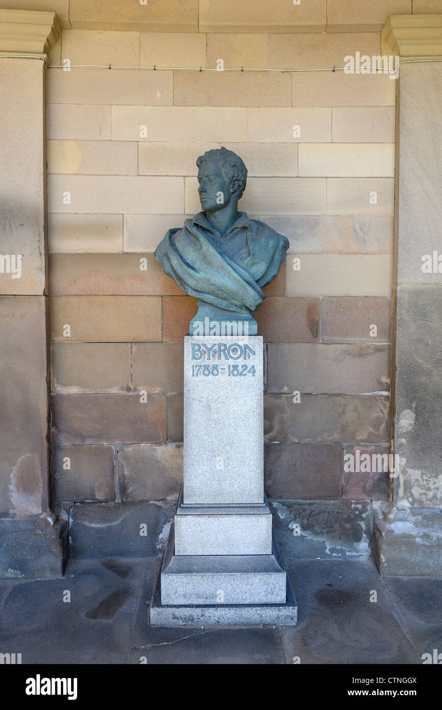 Un busto scultura di Lord Byron Foto Stock