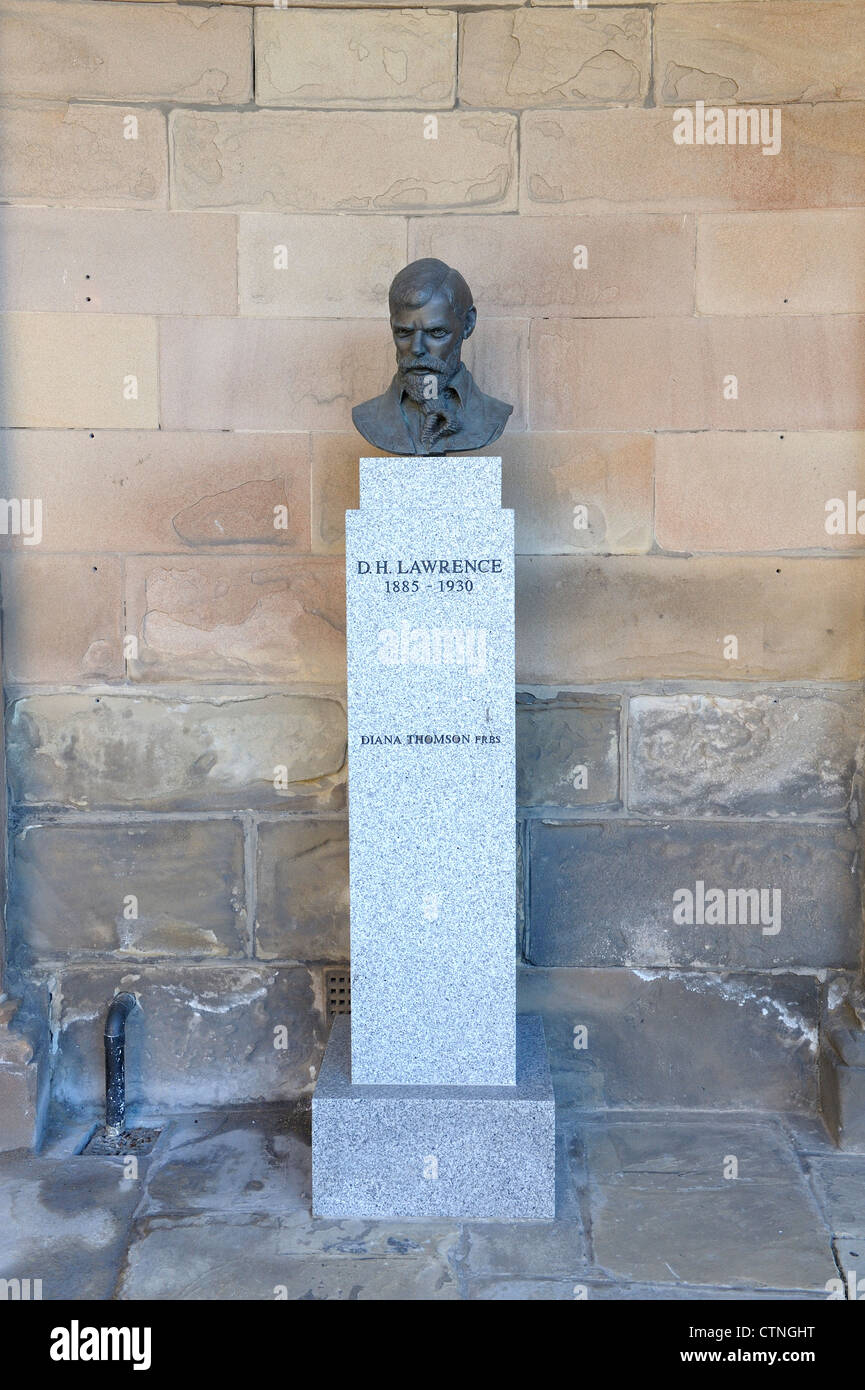 Un busto scultura di D H Laurence Foto Stock