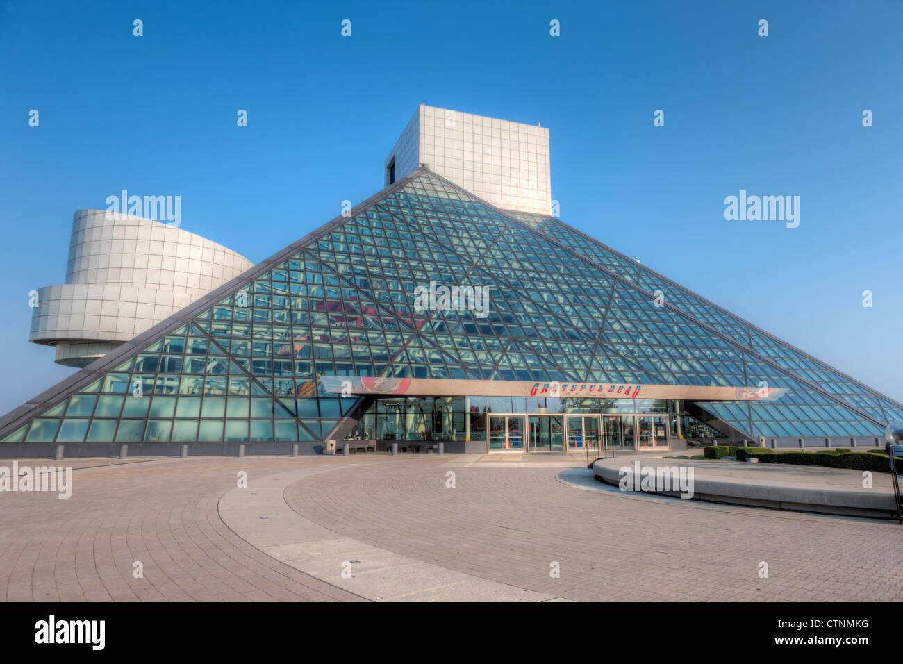 Il Rock and Roll Hall of Fame in Cleveland, Ohio. Foto Stock