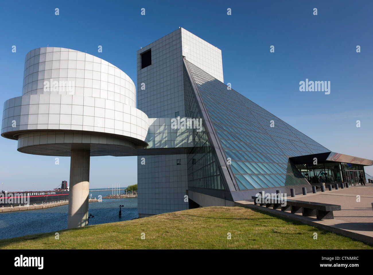 Il Rock and Roll Hall of Fame in Cleveland, Ohio. Foto Stock