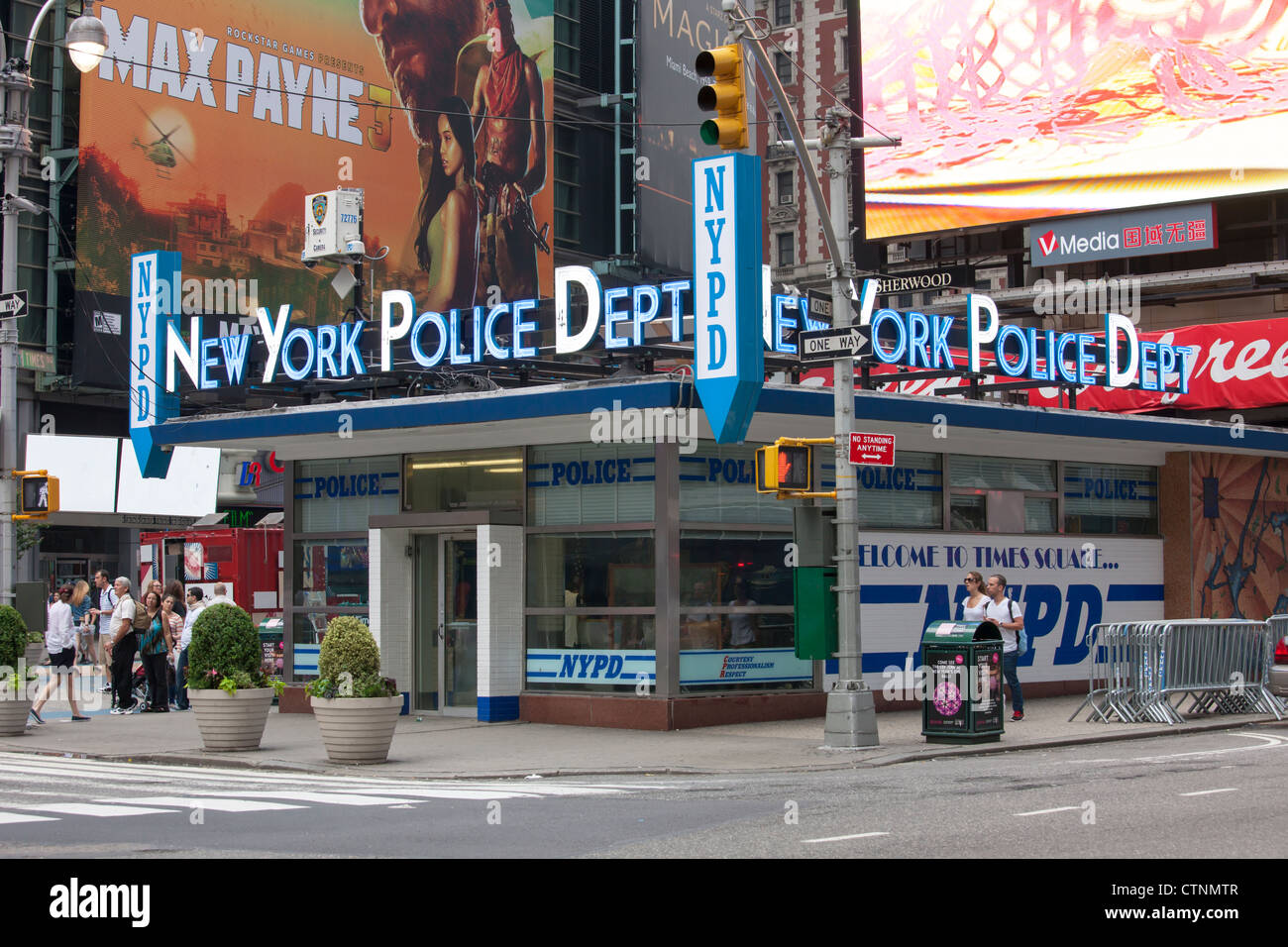 La polizia di New York Department stazione di Times Square, parte della metà-città del sud (14th) precinct in New York City. Foto Stock