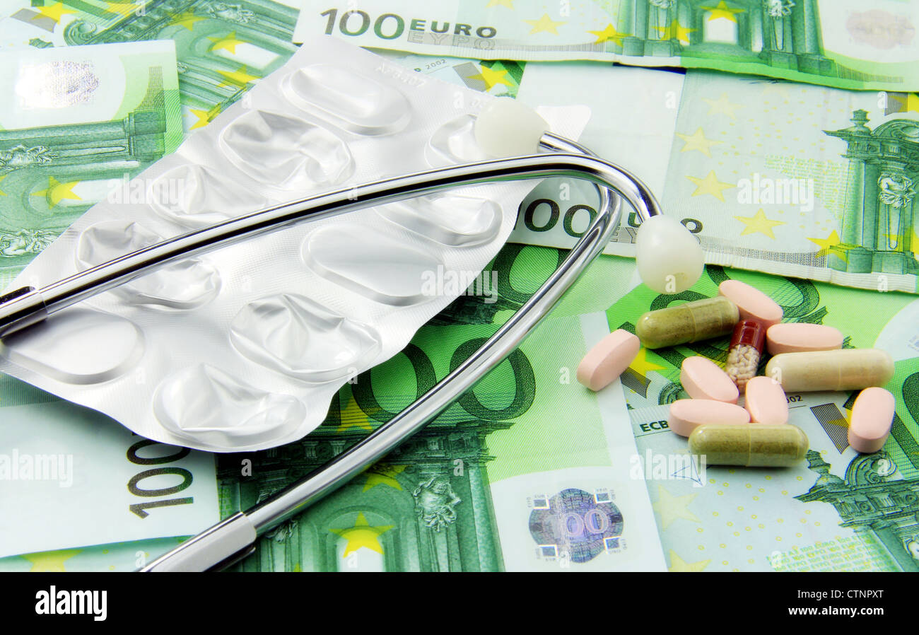 Un concetto di costose cure sanitarie. Foto Stock