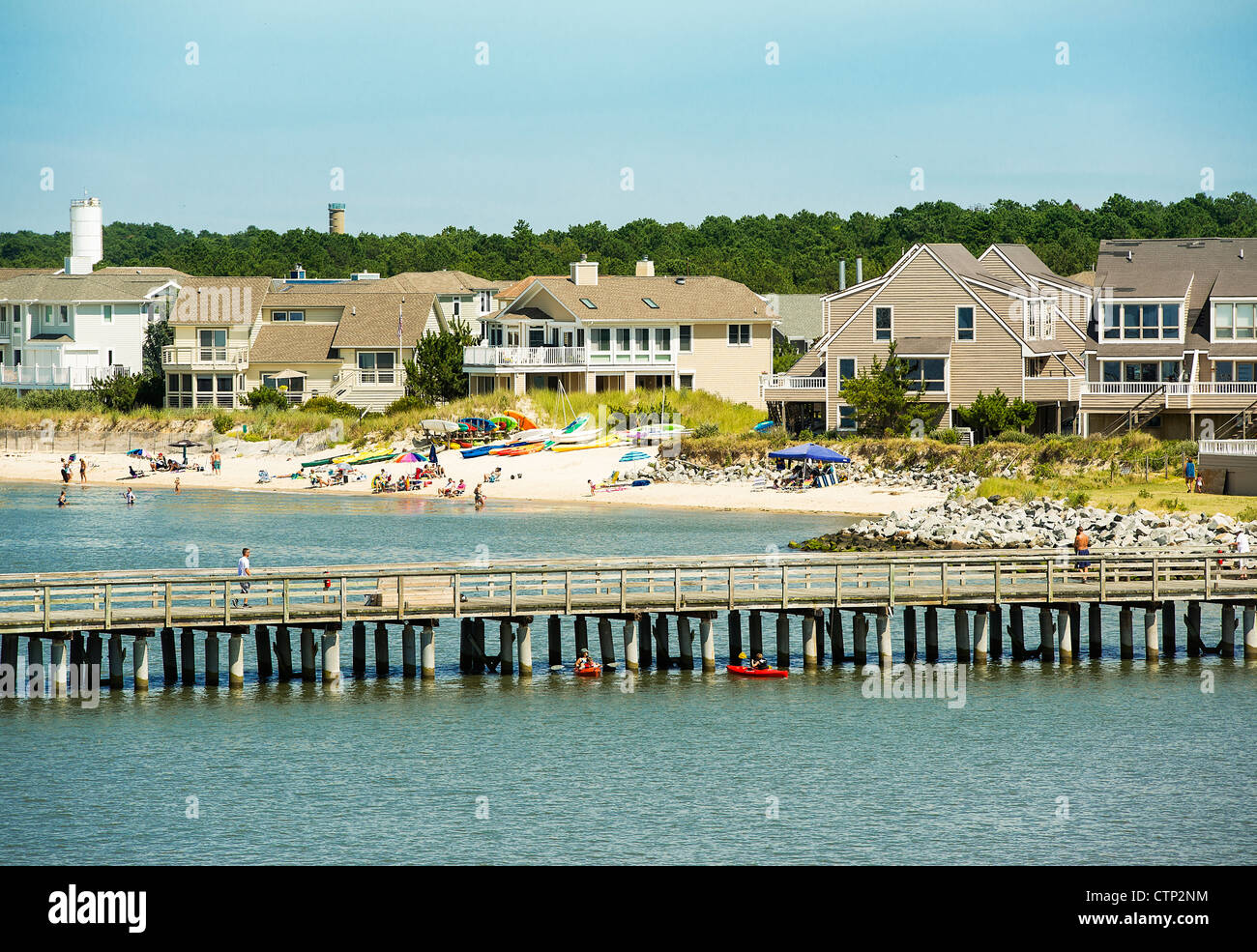 Beach condos, Lewes, Delaware, Stati Uniti d'America Foto Stock