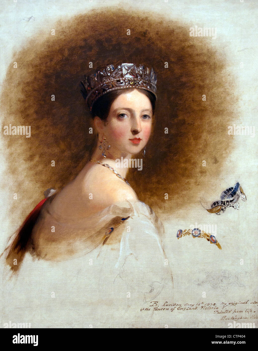 La regina Vittoria di Inghilterra 1838 Thomas Sully American Stati Uniti d'America Foto Stock