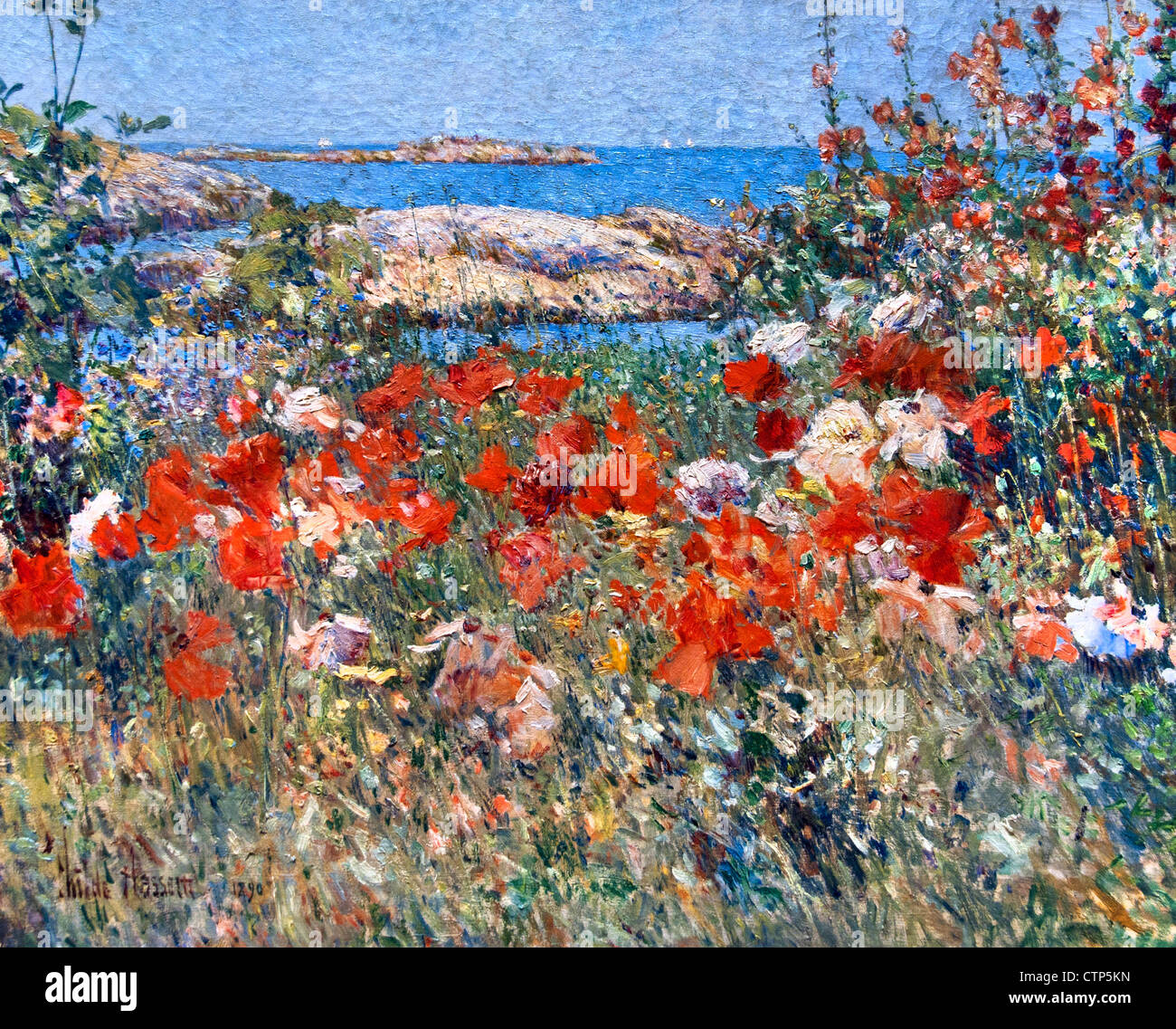Celia Thaxter's Garden Isole di barene Maine 1890 Bambino Hassam American Stati Uniti d'America Foto Stock