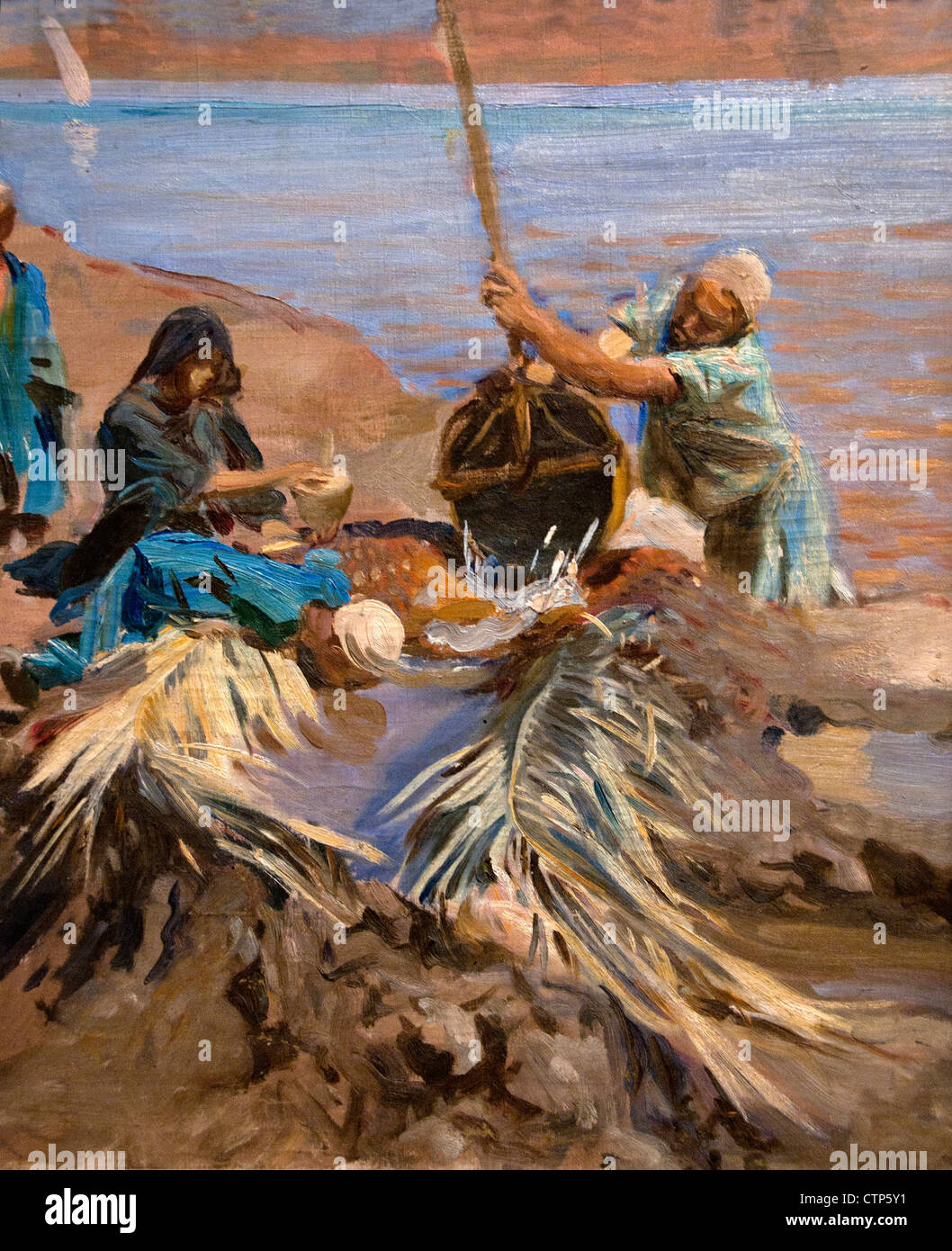 Gli egiziani sollevamento acqua dal Nilo 1890 John Singer Sargent American Stati Uniti d'America Foto Stock