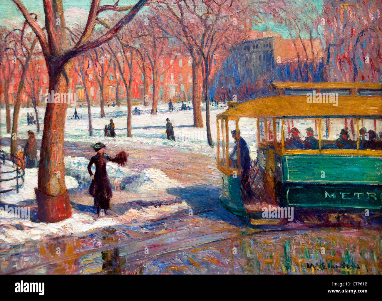 Il verde auto ( Tram New York ) 1910 William Glackens Stati Uniti d'America Foto Stock