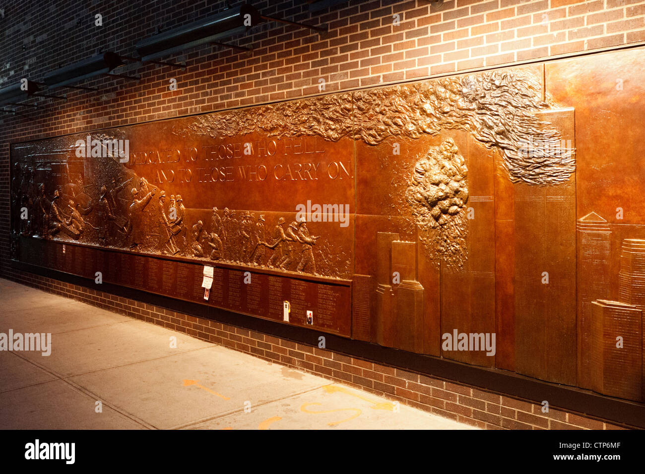 Parete vicino il WTC (ground zero) memorial Foto Stock