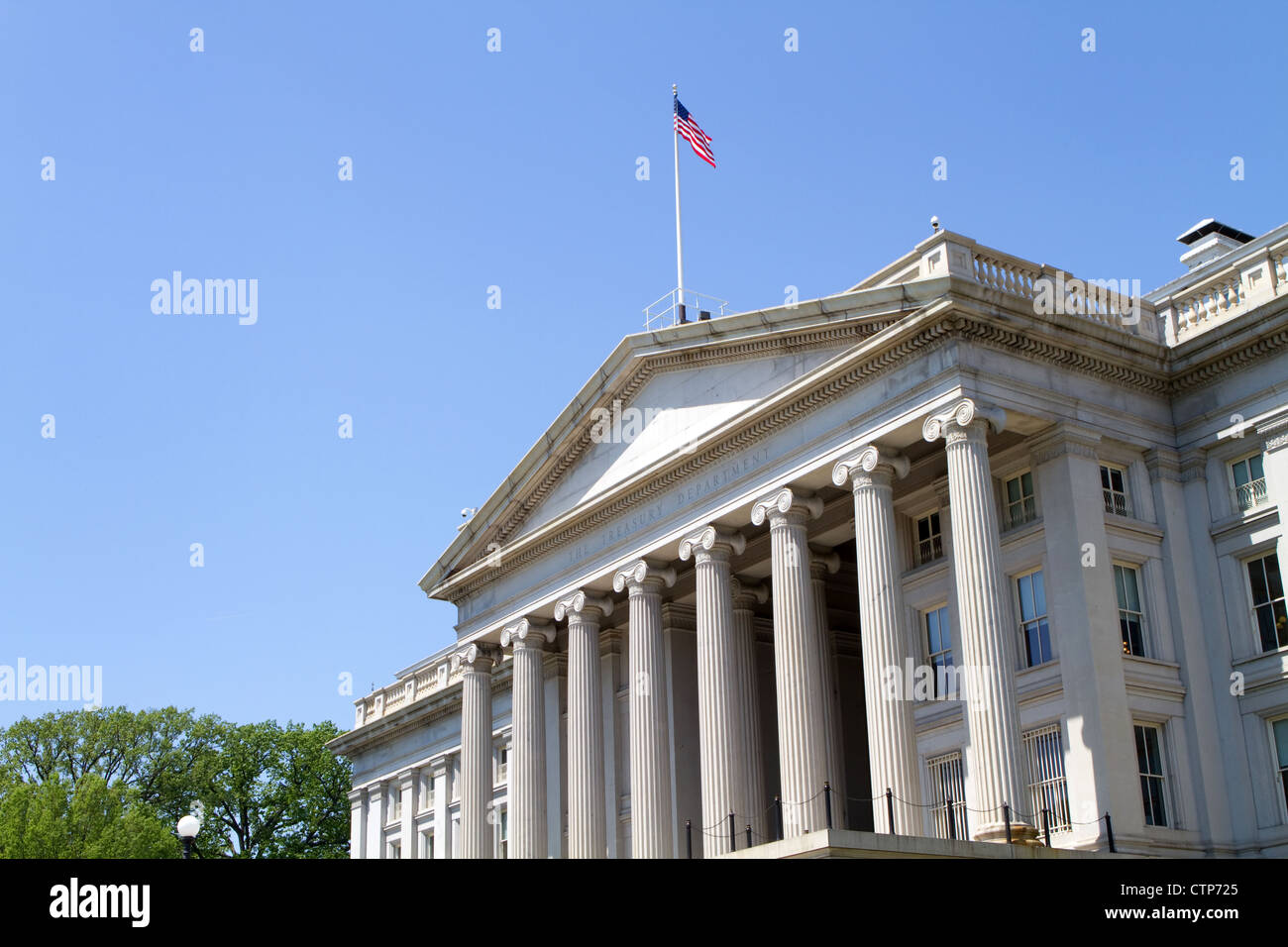 Il Dipartimento del Tesoro è un edificio situato a Washington DC, Stati Uniti d'America. Foto Stock