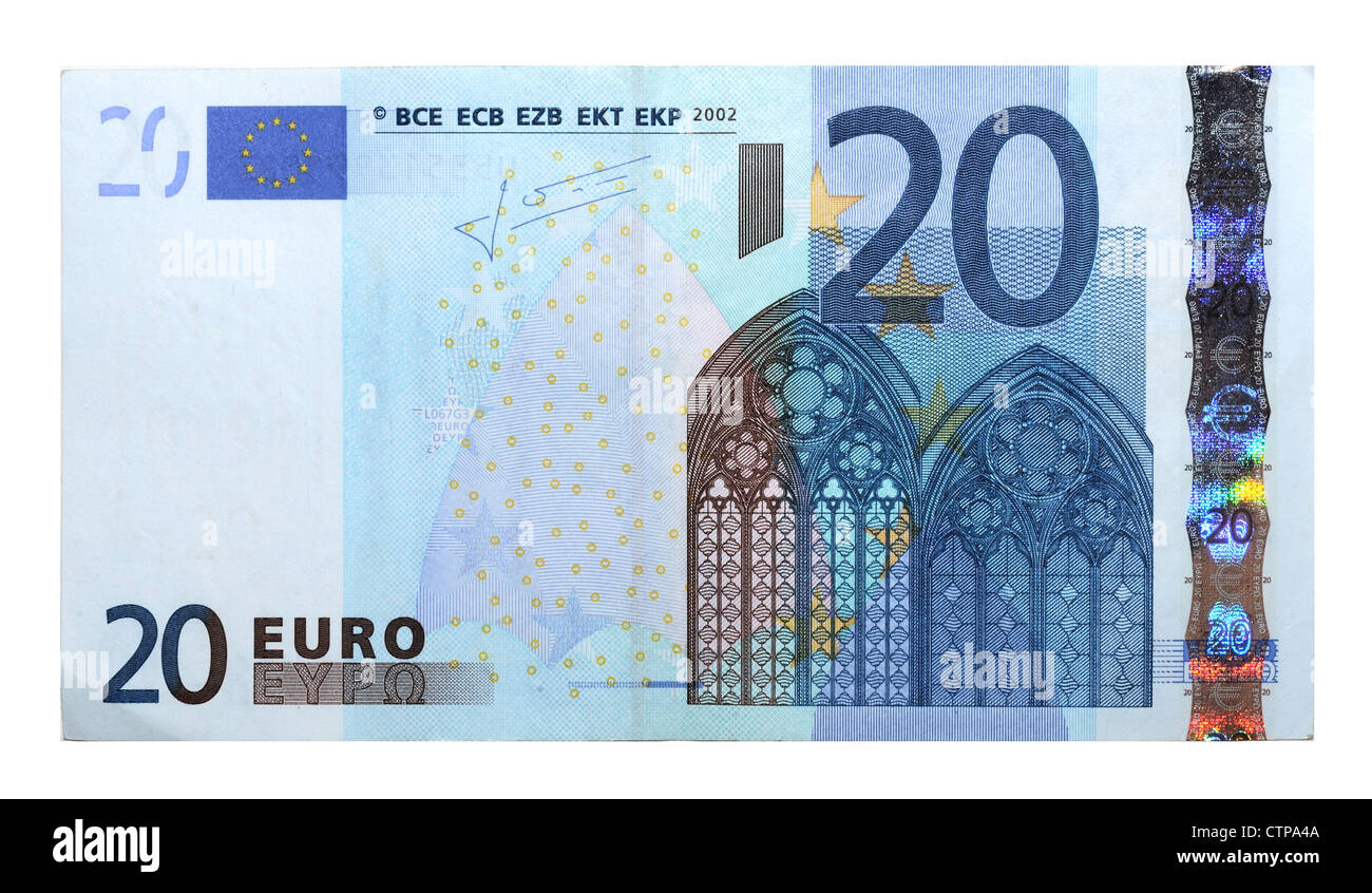 Nota 20 Euro Foto Stock