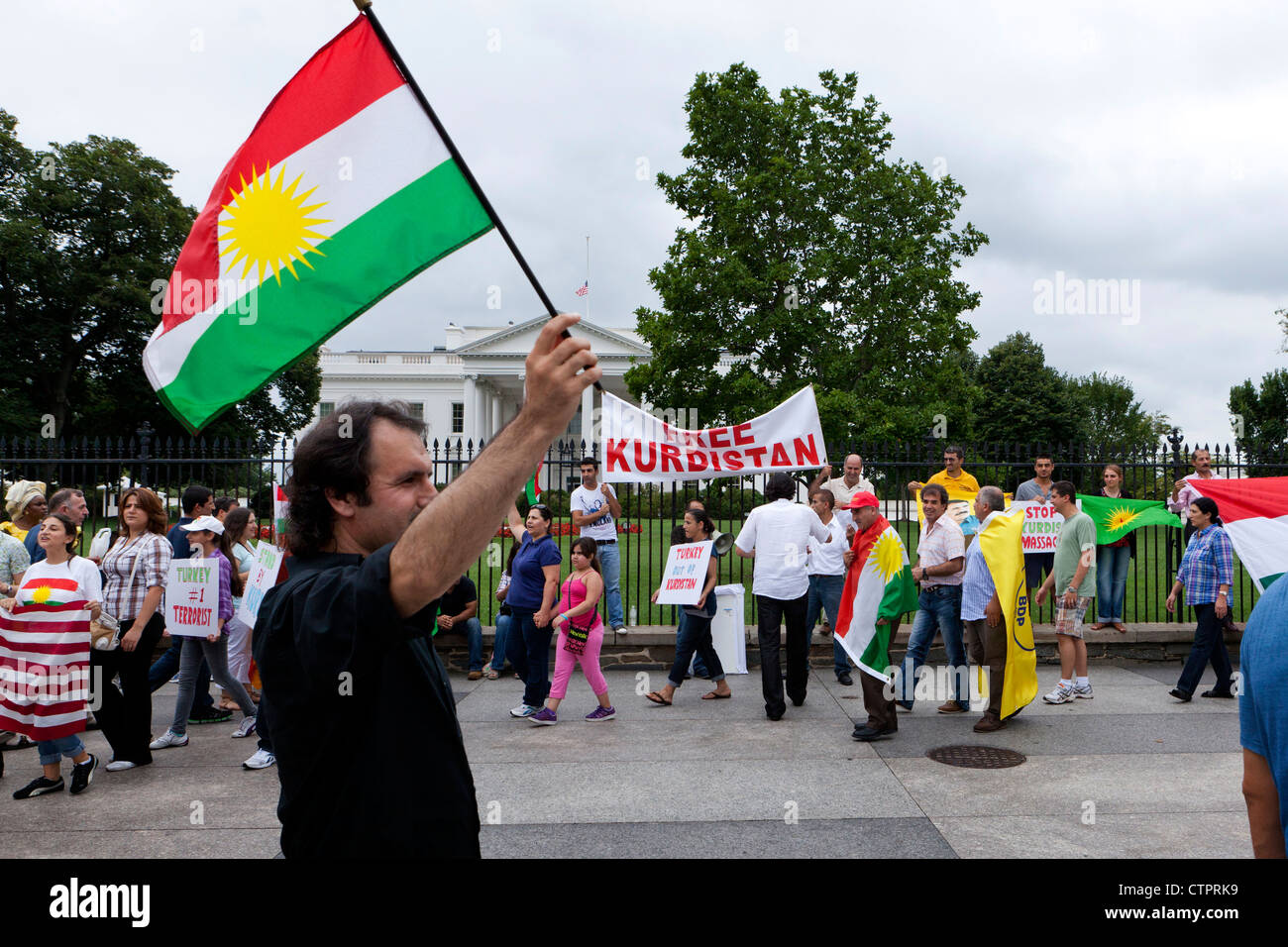 American curdi protesta di fronte alla Casa Bianca Foto Stock