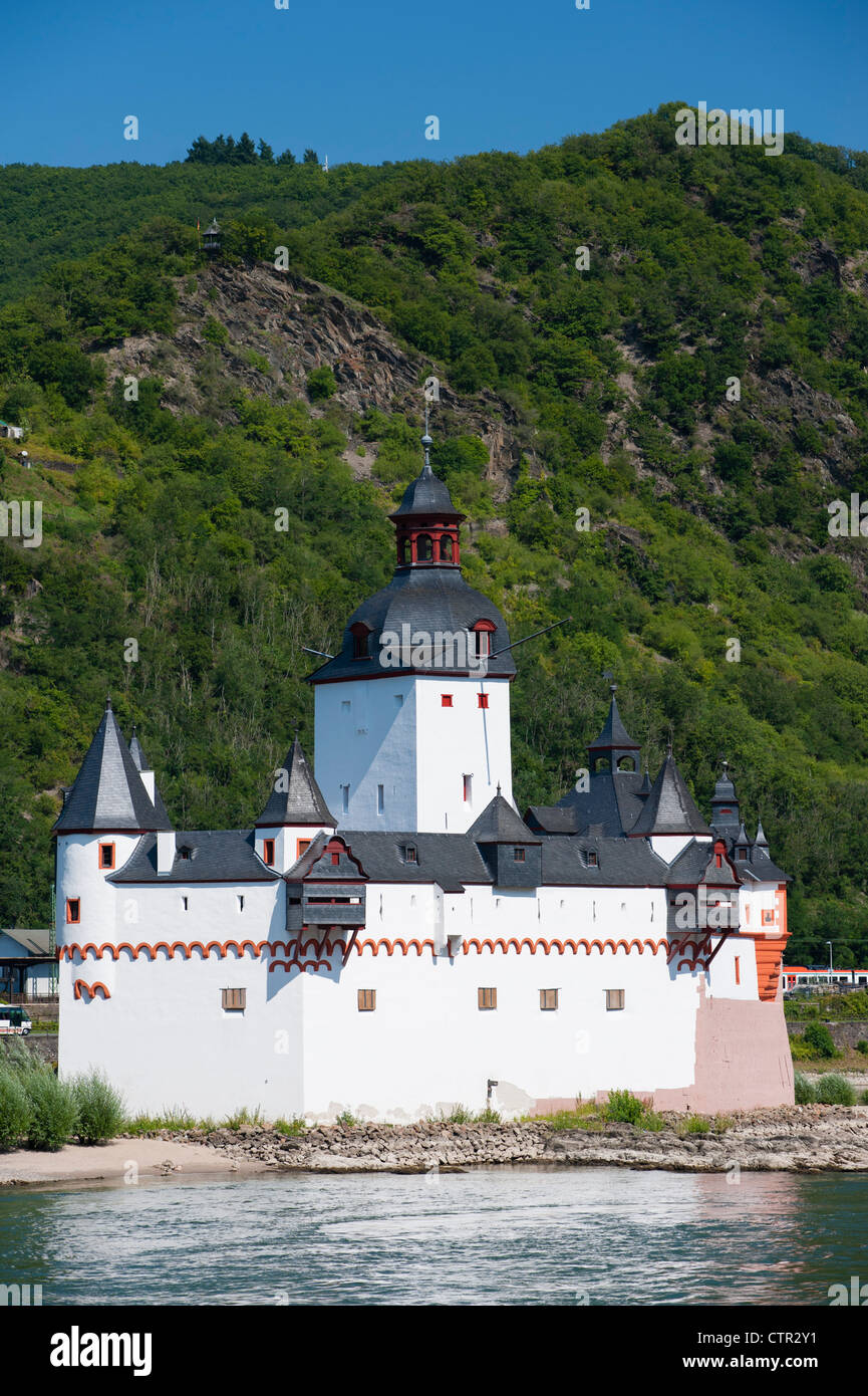 Castello Pfalzgrafenstein sul fiume Reno in Renania Palatinato Germania Foto Stock