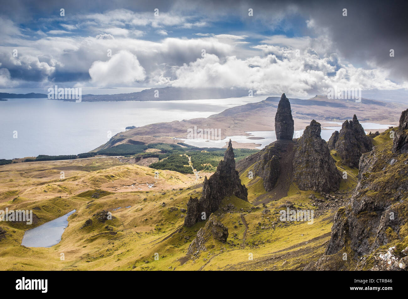 Il vecchio uomo di Storr, Isola di Skye in Scozia Foto Stock