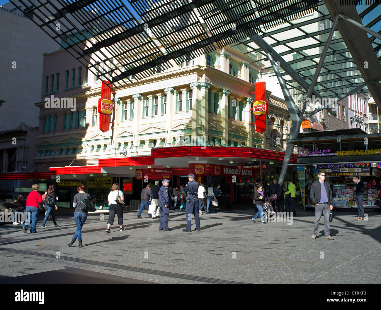 Queen Street Mall nel centro di Brisbane Foto Stock
