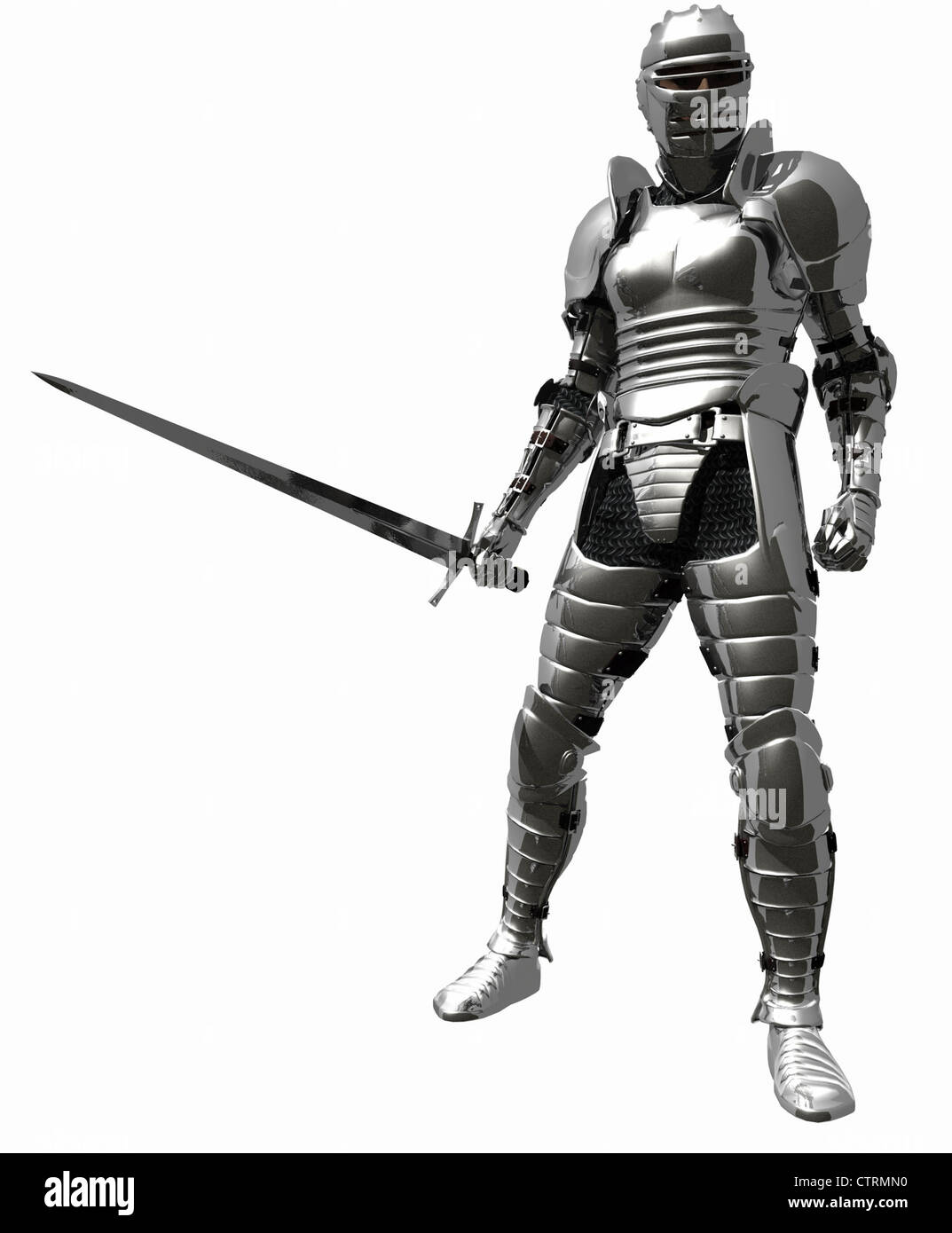 Cavaliere in armatura medievale Foto Stock