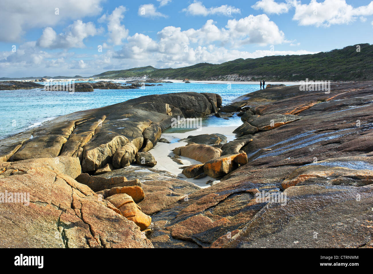 Piscina verdi Western Australia - Rocce al pool di Verdi al largo della costa di William Bay National Park in Australia Occidentale. Foto Stock