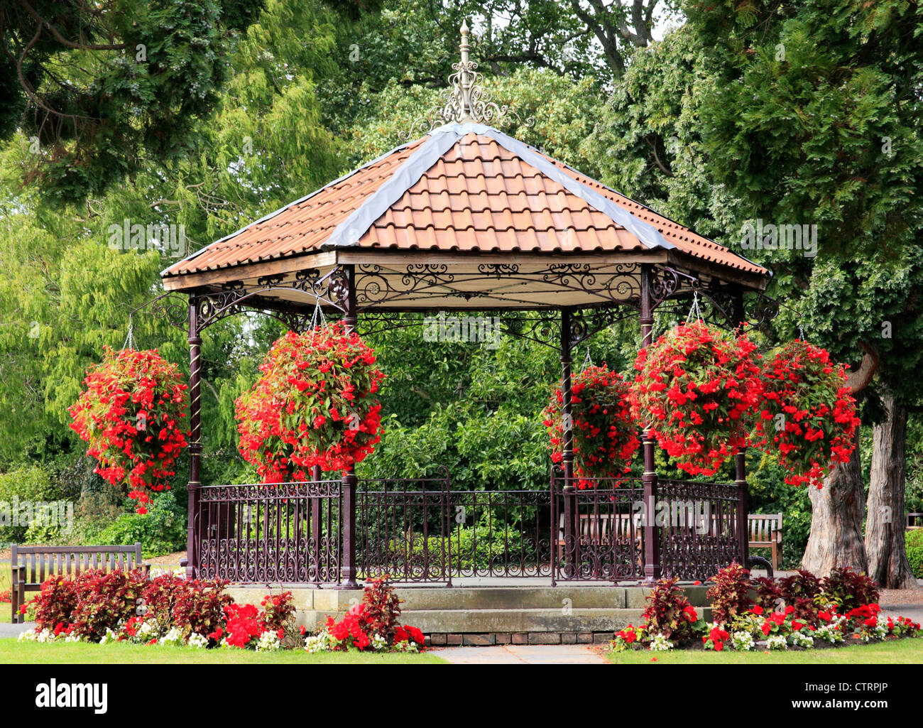 Il bandstand a Castle Hill, Bridgnorth, Shropshire, Inghilterra, Europa Foto Stock