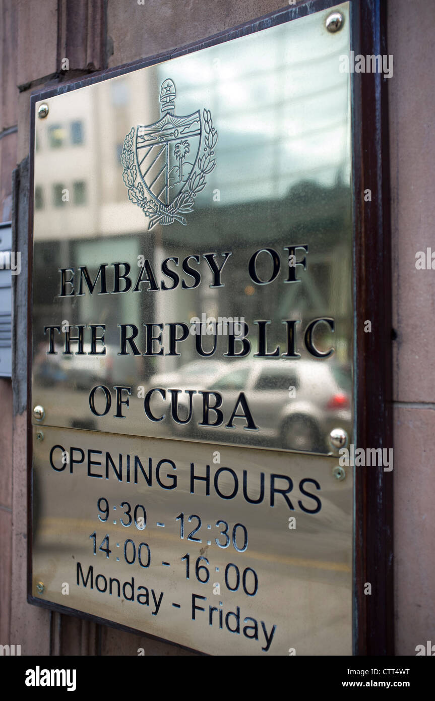 Ambasciata della Repubblica di Cuba Londra Foto Stock