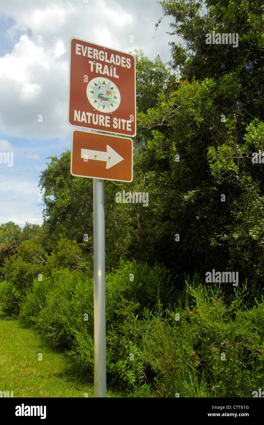 Naples Florida, Tamiami Trail, Collier Seminole state Park, Everglades Trail Nature Site, cartello, logo, ingresso, visita turistica turistica tour Foto Stock