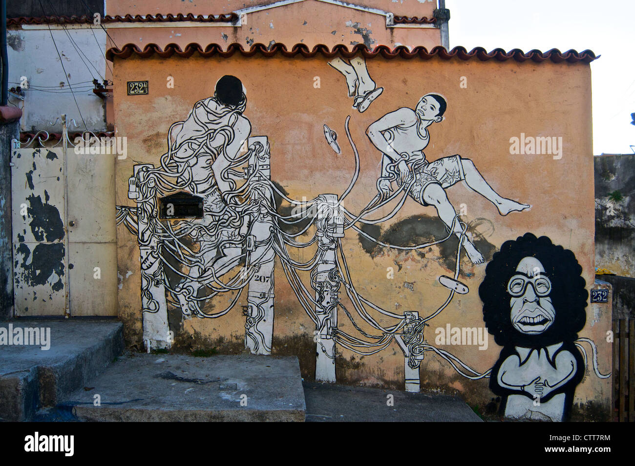 Arte di strada di Rio de Janeiro, Brasile. Foto Stock