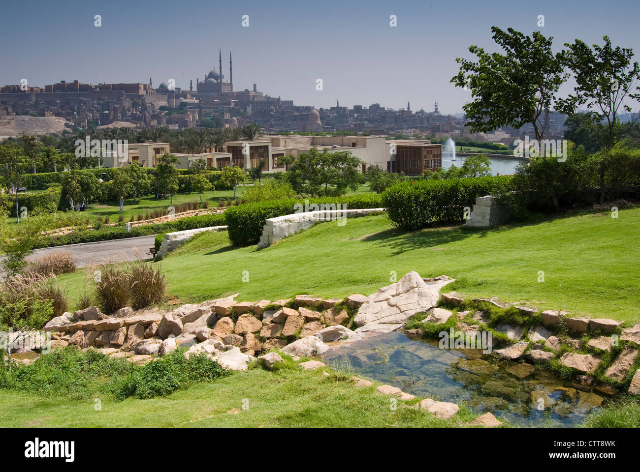 Al Azhar Park e Citadell moschea, Il Cairo, Egitto, Africa Settentrionale, Africa Foto Stock