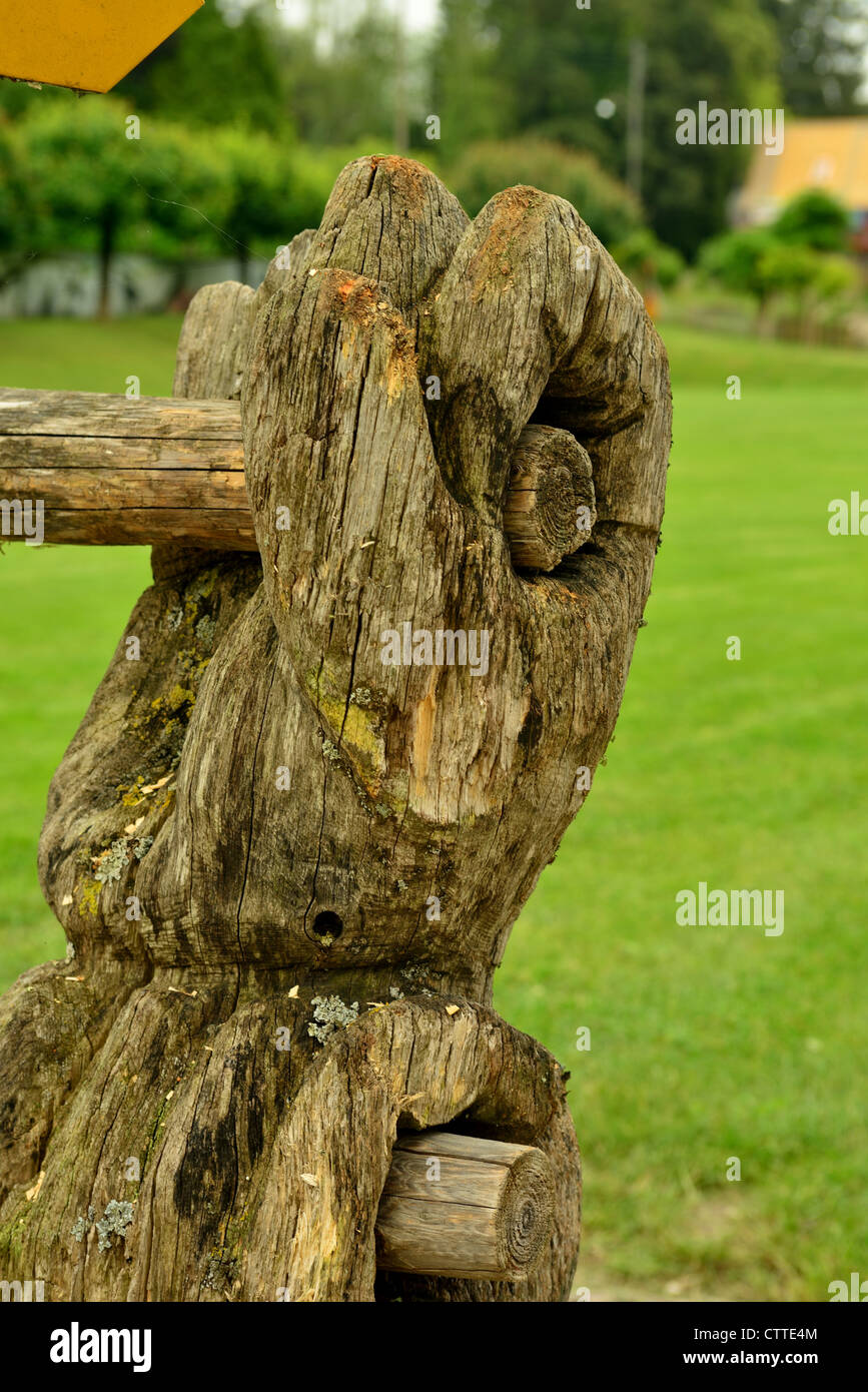 Fencepost, il fiume Reno, Stein am Rhein, Svizzera. Foto Stock