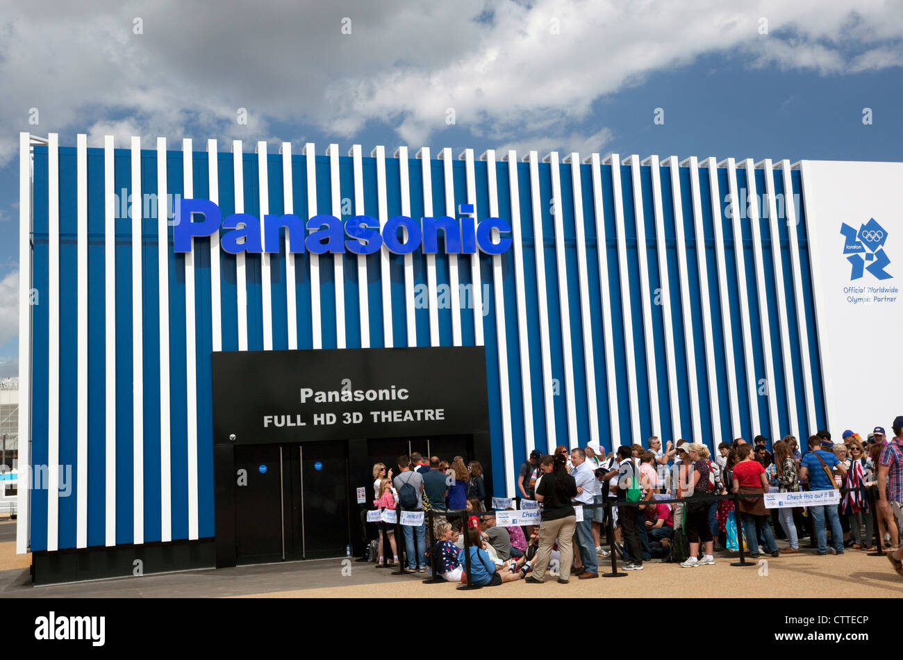 Panasonic HD cinema 3D in Olympic Park, Londra Foto Stock