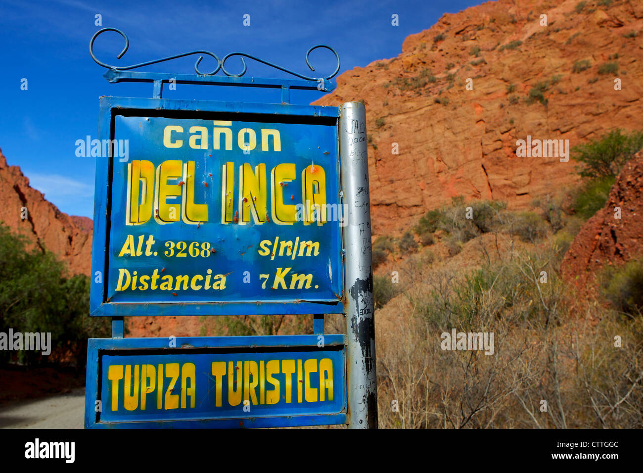 Canon del Inca, Tupiza Chichas gamma, Ande Bolivia sudoccidentale, Sud America Foto Stock