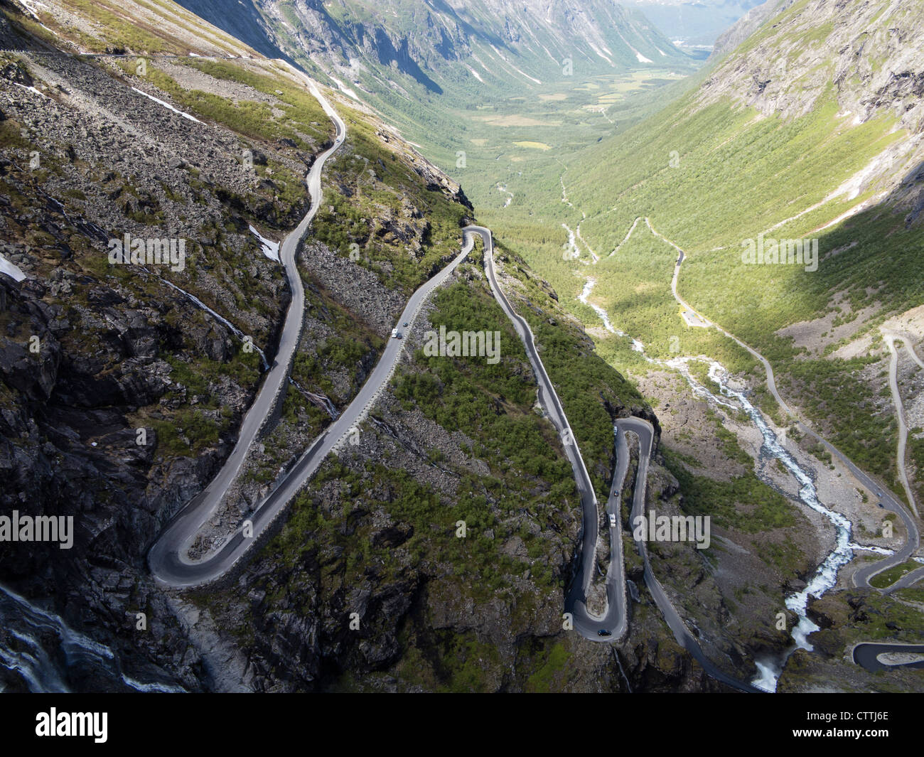 Il Troll Trollstigen strada tornanti Romsdal Norvegia Foto Stock