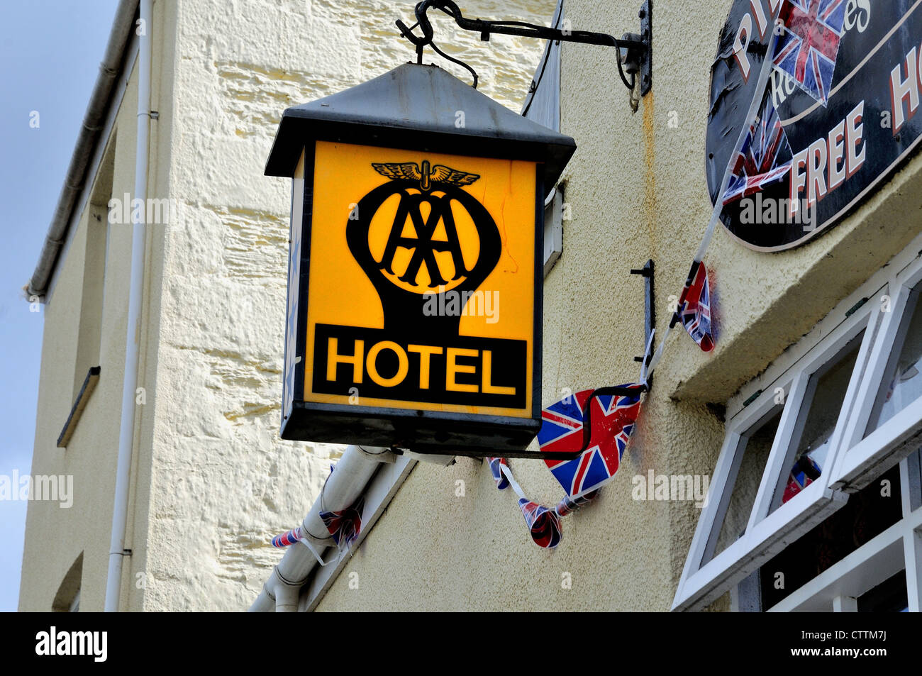 Tradizionale Associazione Automobilistica hotel segno Foto Stock
