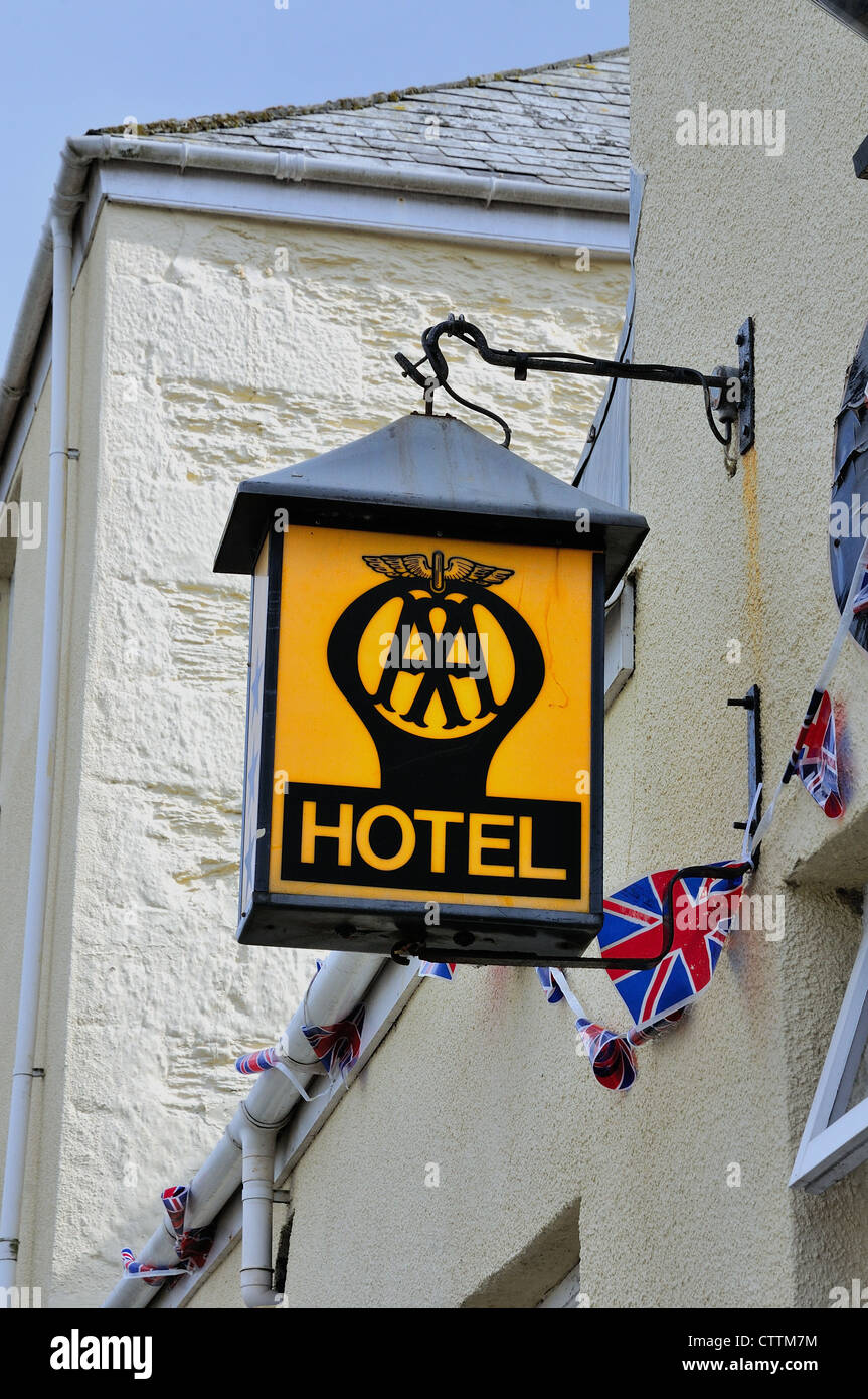 Tradizionale Associazione Automobilistica hotel segno Foto Stock