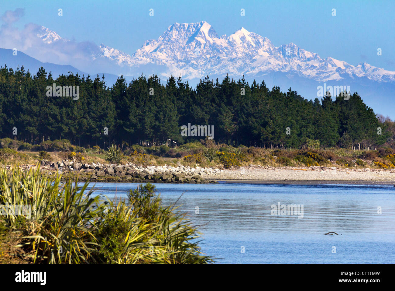 Mount Cook, visto dal Hoklitika, Nuova Zelanda Foto Stock