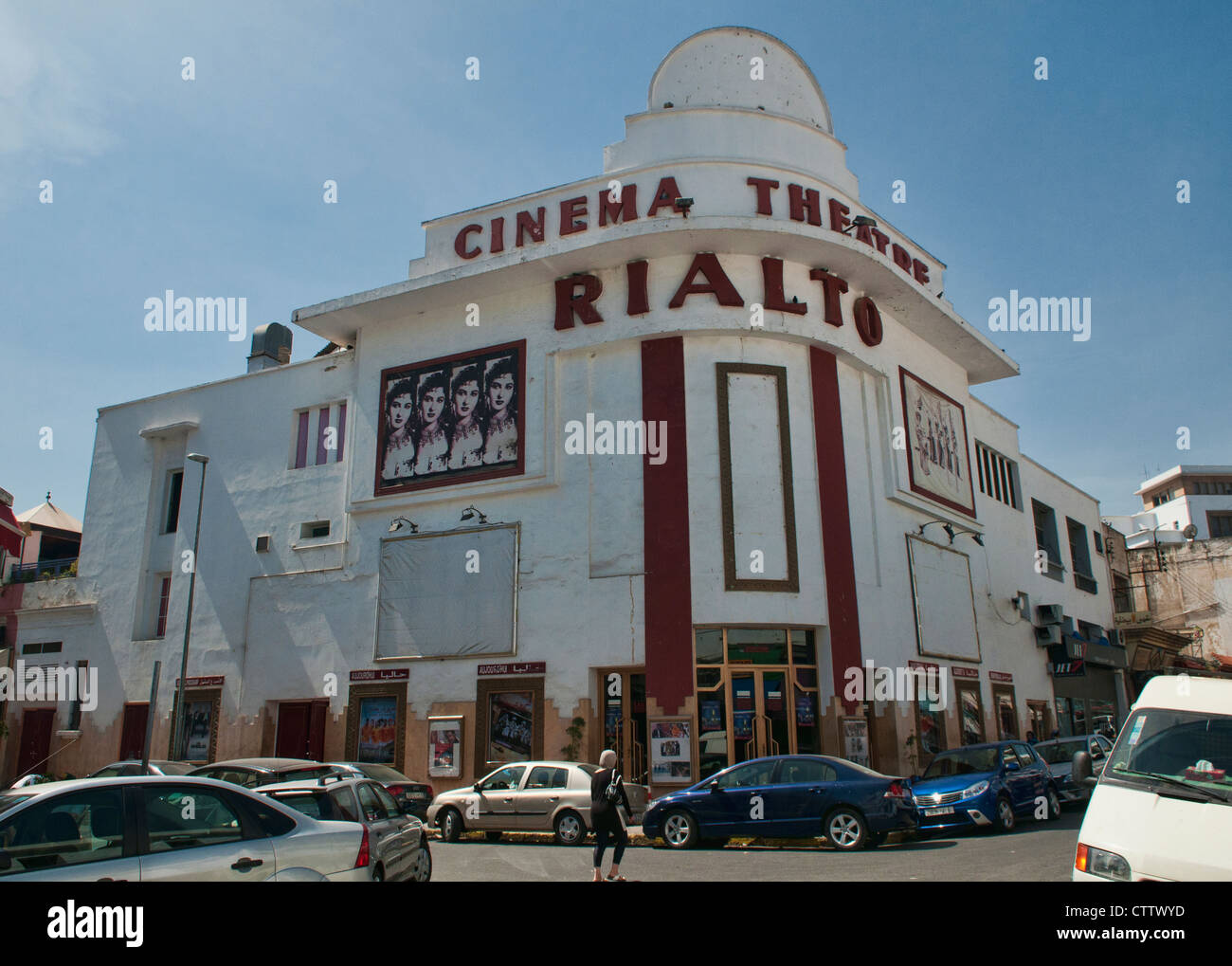 Cinema Rialto, classica architettura art deco in Casablanca, Marocco Foto Stock