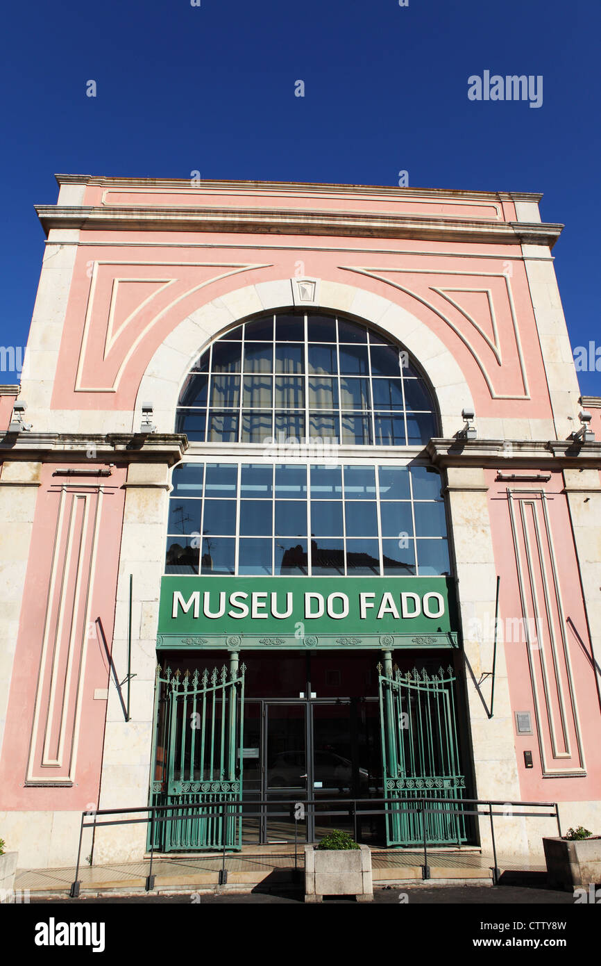 Ingresso al Museo del Fado (Museu do fado) nel quartiere di Alfama di Lisbona, Portogallo. Foto Stock