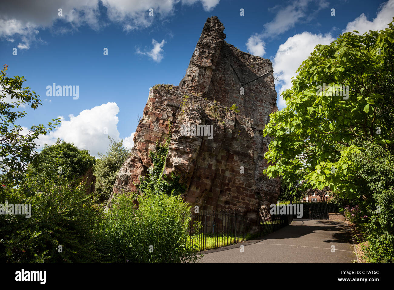 Le rovine del castello di Bridgnorth, Bridgnorth, Shropshire Foto Stock