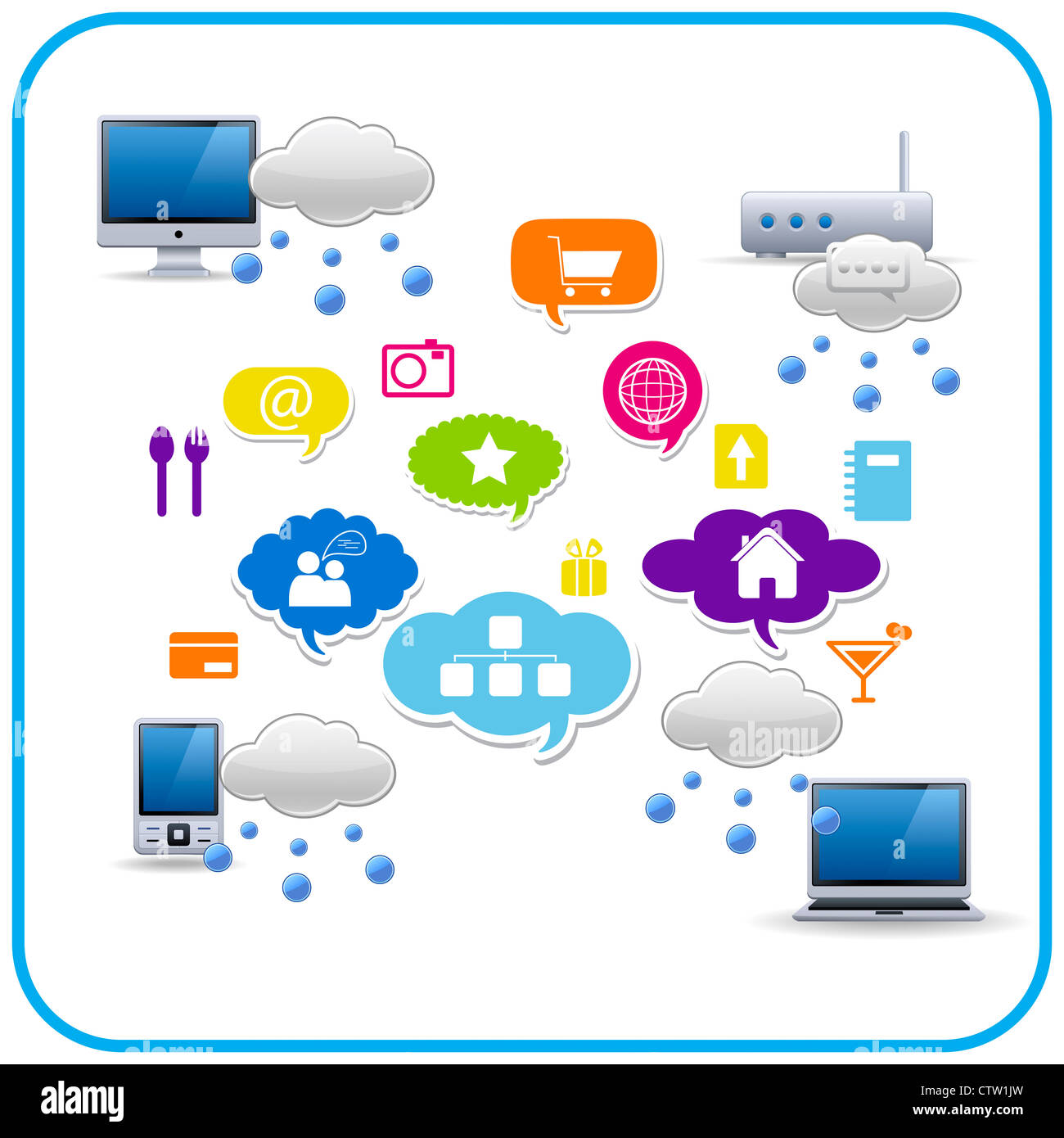 Il cloud computing networking Foto Stock